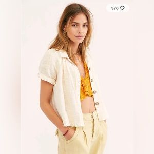 Free People away at sea striped crop top